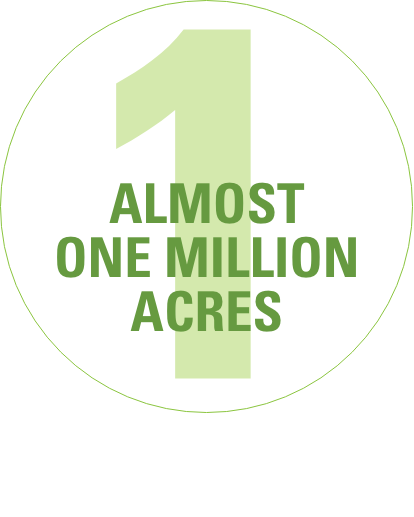 Almost one million acres