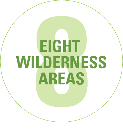 Eight wilderness areas
