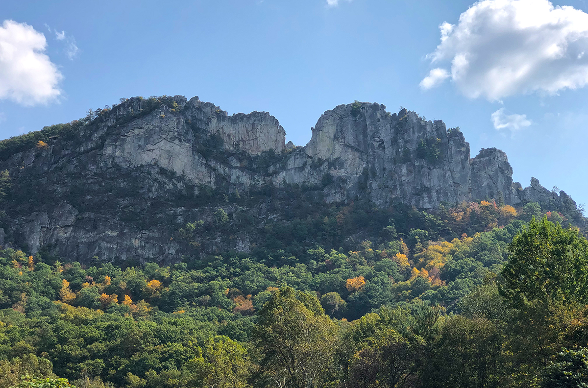 View of Seneca Rocks during the day